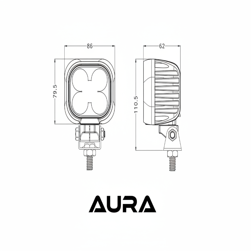 3.5" 50W Square Worklight